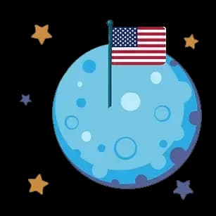 US flag on the moon