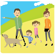 Family going on walk Mountain Day