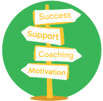Sign post with mentoring success points