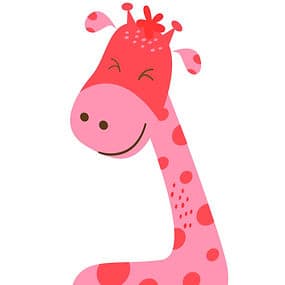 cartoon pink giraffe