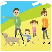 Family going on walk Mountain Day